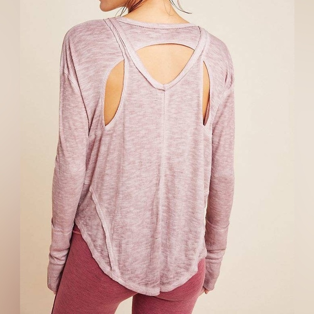 Free People Movement Lay Up Long Sleeve Back Cutouts Pink Women’s Small